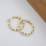 Load image into Gallery viewer, 18K Real Gold Twisted Round Earring Set
