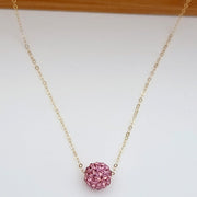 18K Real Gold Light Pink Seed Necklace