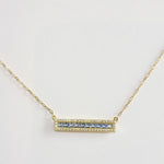 Load image into Gallery viewer, 18K Real Gold Light Blue Long Stone Necklace
