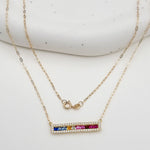 Load image into Gallery viewer, 18K Real Gold Multi Color Long Stone Necklace

