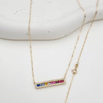 Load image into Gallery viewer, 18K Real Gold Multi Color Long Stone Necklace
