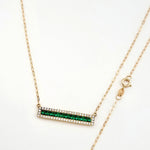 Load image into Gallery viewer, 18K Real Gold Green Long Stone Necklace
