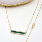 Load image into Gallery viewer, 18K Real Gold Green Long Stone Necklace
