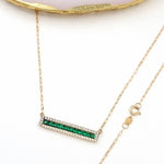 Load image into Gallery viewer, 18K Real Gold Green Long Stone Necklace
