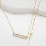 Load image into Gallery viewer, 18K Real Gold White Long Stone Necklace
