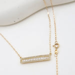 Load image into Gallery viewer, 18K Real Gold White Long Stone Necklace
