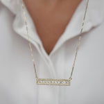 Load image into Gallery viewer, 18K Real Gold White Long Stone Necklace
