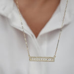 Load image into Gallery viewer, 18K Real Gold White Long Stone Necklace
