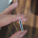 Load image into Gallery viewer, 18K Real Gold Blue Long Stone Necklace
