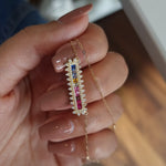 Load image into Gallery viewer, 18K Real Gold Multi Color Long Stone Necklace
