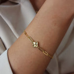Load image into Gallery viewer, 18K Real Gold Elegant Flower Bracelet
