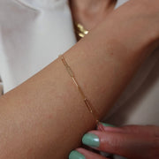 18K Real Gold Linked Bracelet
