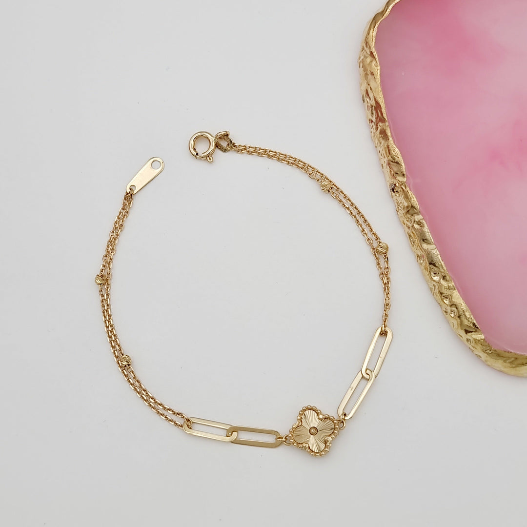 18K Real Gold Elegant Flower Bracelet