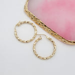 Load image into Gallery viewer, 18K Real Gold Twisted Round Earrings