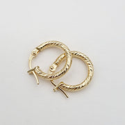 18K Real Gold Round Earrings