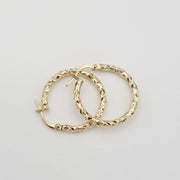 18K Real Gold Round Earrings