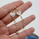 Load image into Gallery viewer, 18K Real Gold Heart Hanging Earrings
