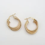 Load image into Gallery viewer, 18K Real Gold Round Layer Earrings