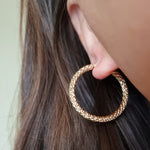 Load image into Gallery viewer, 18K Real Gold Round Earrings