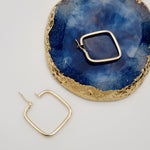 Load image into Gallery viewer, 18K Real Gold Square Earrings