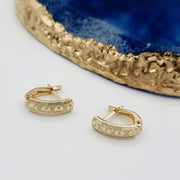 18K Real Gold Curved Clip Earrings