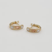 18K Real Gold Curved Clip Earrings