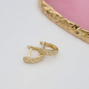 18K Real Gold Curved Clip Earrings
