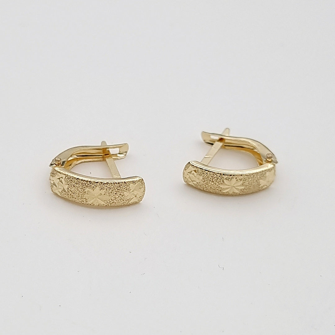 18K Real Gold Curved Clip Earrings