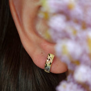 18K Real Gold Curved Clip Earrings