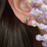 18K Real Gold Curved Clip Earrings