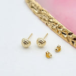 Load image into Gallery viewer, 18K Real Gold Stud Earrings