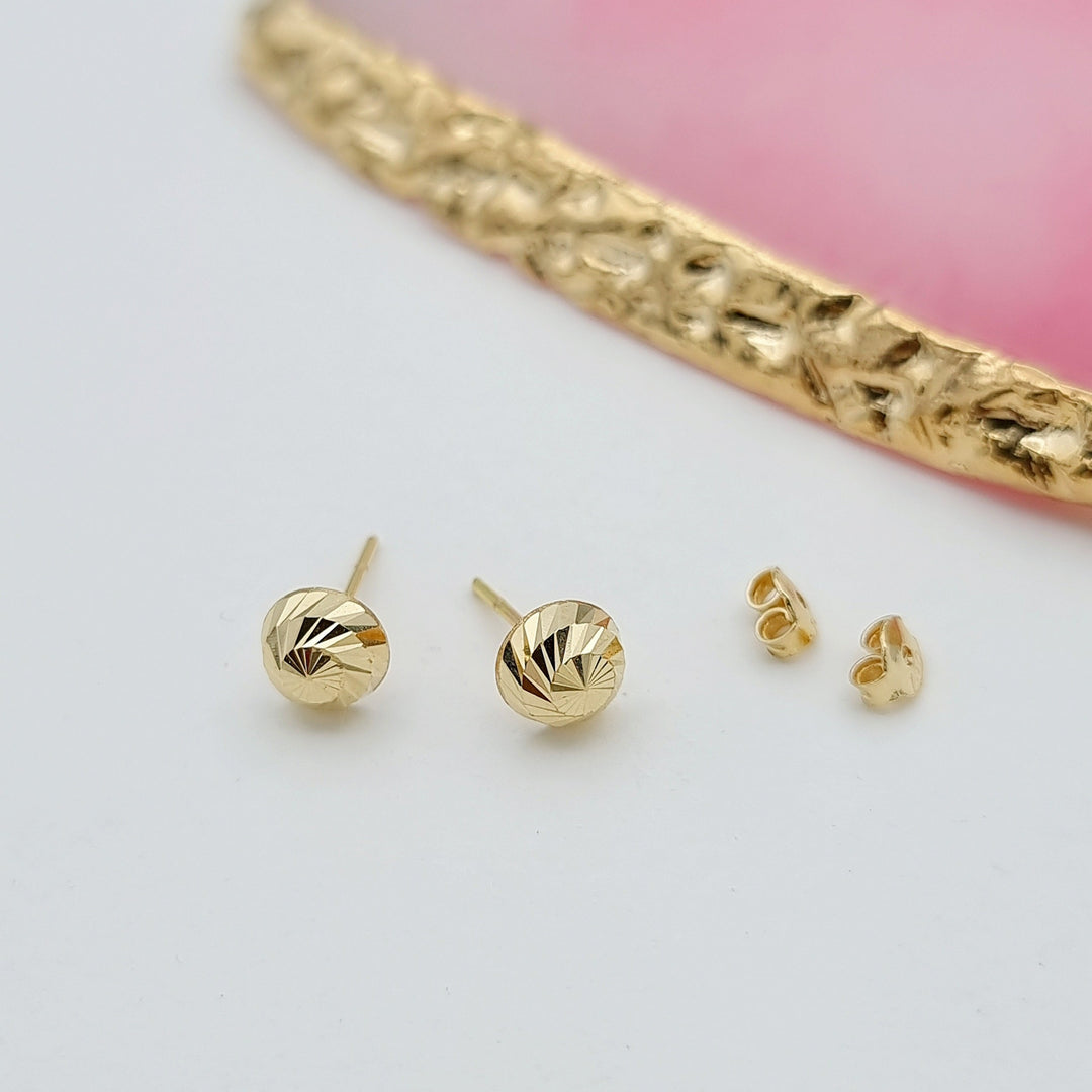 18K Real Gold Stud Earrings