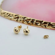 18K Real Gold Stud Earrings