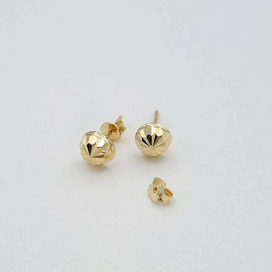 18K Real Gold Stud Earrings