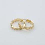 18K Real Gold Round Earrings