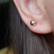 18K Real Gold Stud Earrings
