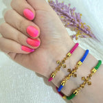 Load image into Gallery viewer, 18K Real Gold Thread Cross Bracelet
