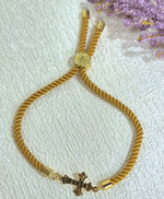 Load image into Gallery viewer, 18K Real Gold Thread Cross Bracelet
