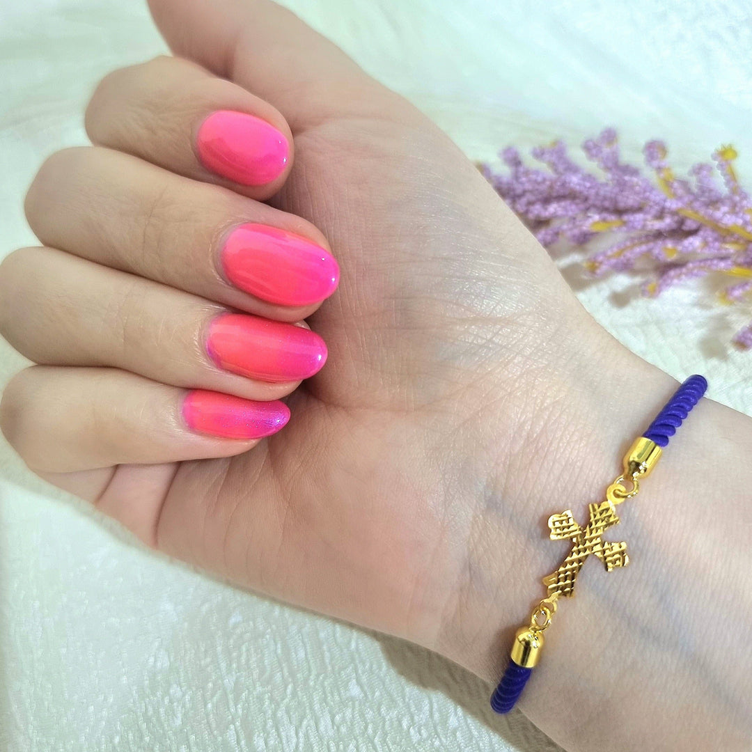 18K Real Gold Thread Cross Bracelet
