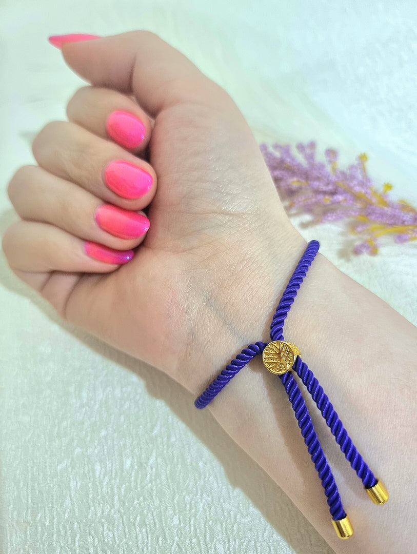 18K Real Gold Thread Cross Bracelet