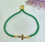 Load image into Gallery viewer, 18K Real Gold Thread Cross Bracelet

