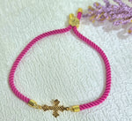 Load image into Gallery viewer, 18K Real Gold Thread Cross Bracelet
