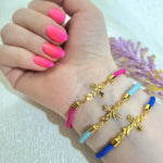 Load image into Gallery viewer, 18K Real Gold Thread Cross Bracelet
