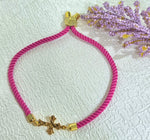 Load image into Gallery viewer, 18K Real Gold Thread Cross Bracelet
