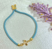 18K Real Gold Thread Cross Bracelet