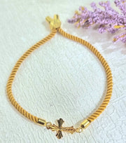 18K Real Gold Thread Cross Bracelet