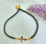 Load image into Gallery viewer, 18K Real Gold Thread Cross Bracelet
