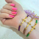 Load image into Gallery viewer, 18K Real Gold Thread Cross Bracelet

