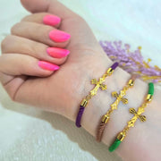 18K Real Gold Thread Cross Bracelet