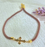Load image into Gallery viewer, 18K Real Gold Thread Cross Bracelet
